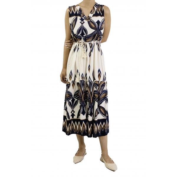 Vestito fantasia lungo scollo a V